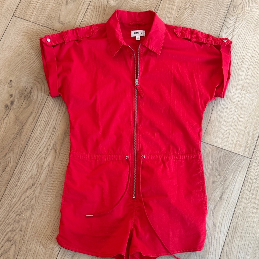 Pistola Vivid Red Short Sleeve Romper size xs